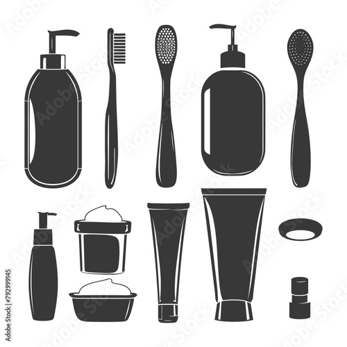 Silhouette toiletries equipment black color only