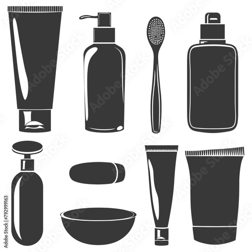 Silhouette toiletries equipment black color only
