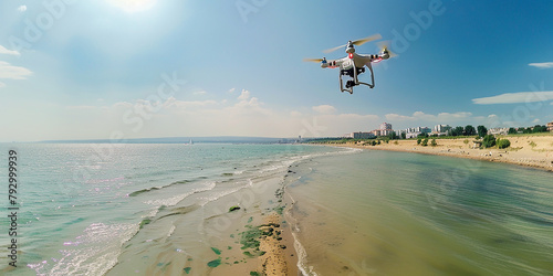 Varna, Bulgaria - Flying drone quadcopter Dji-generated image AI
