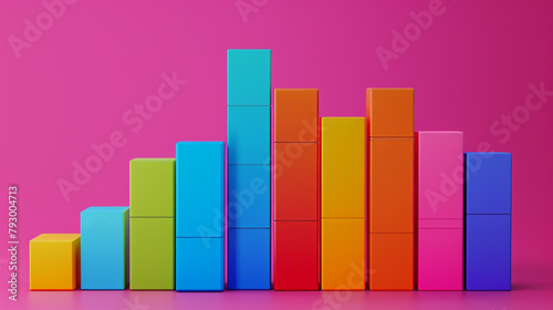A vibrant bar chart with empty bars  ready to be filled with colorful data.