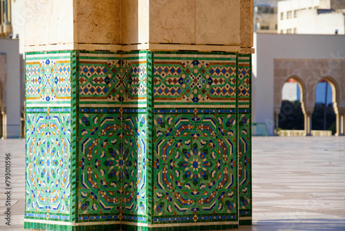 Detail Muster arabisch Moschee Casablanca Marokko