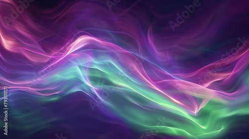 Aurora borealis abstract interpretation, luminous and flowing