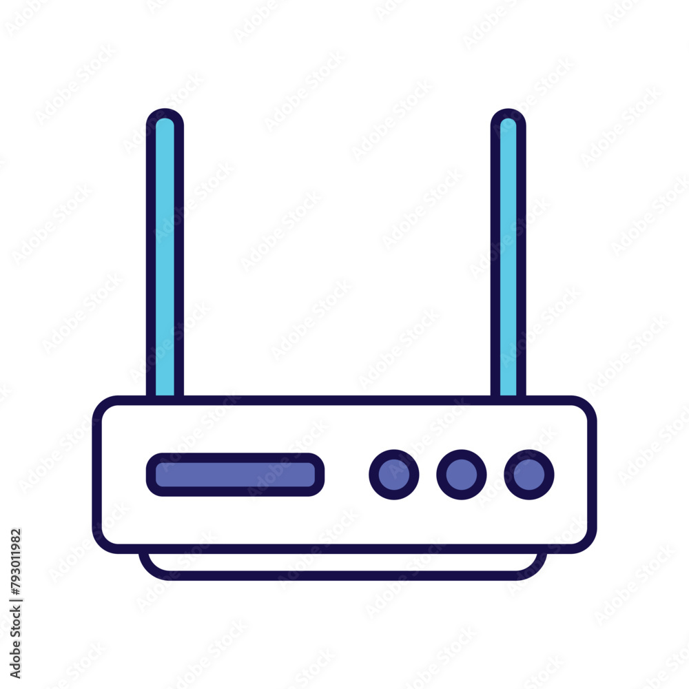 wifi router icon with white background vector stock illustration