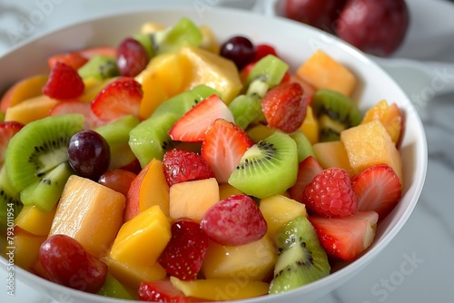 Fresh fruit salad  healthy salad fruits closeup  salad background  fruits salad background