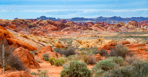Canvas Print Valley of Fire State Park wide angle panorama
