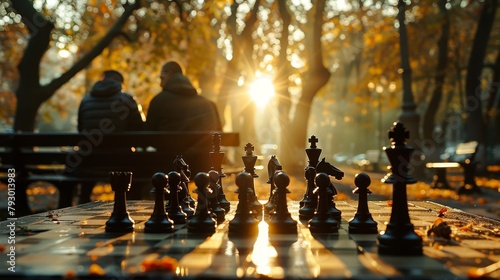 A game of chess in the park photo