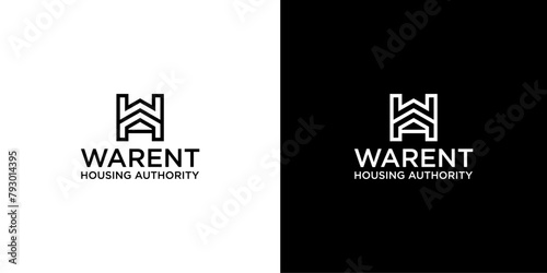 WHA letter logo design on BLACK and WHITE background. WHA creative initials letter logo concept. WHA letter design.
