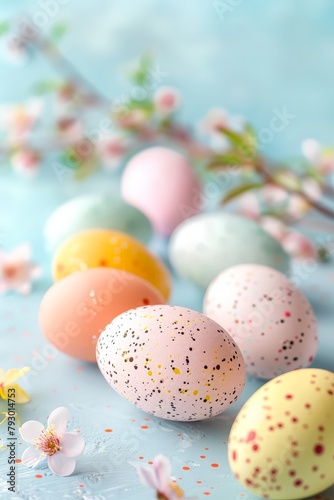 The eggs are of different colors  including yellow  pink  and white