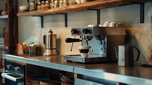 espresso machine in a cafe