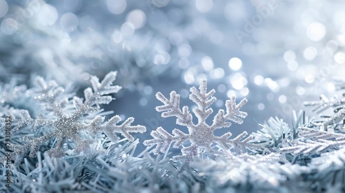 holiday snapshots with a border of shimmering snowflakes against a frost-kissed silver backdrop.