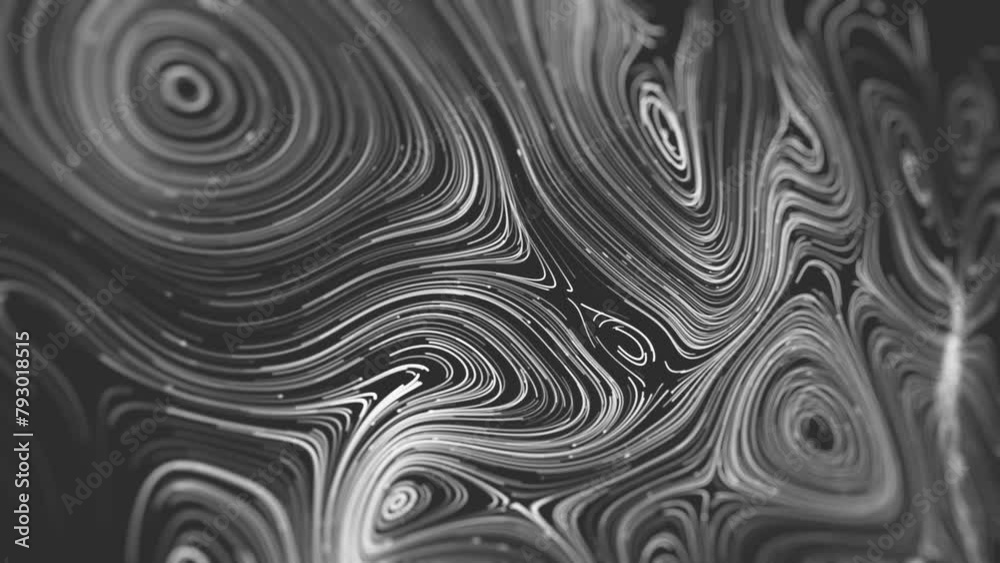 Abstract Circular Nodes Background/ Animation of an abstract background with circular nodes flowing and depth of field blur