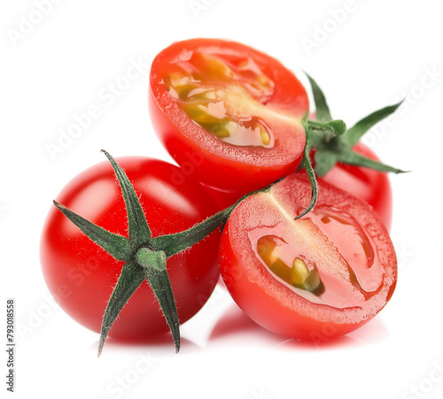 Red Cherry Tomatoes on white background