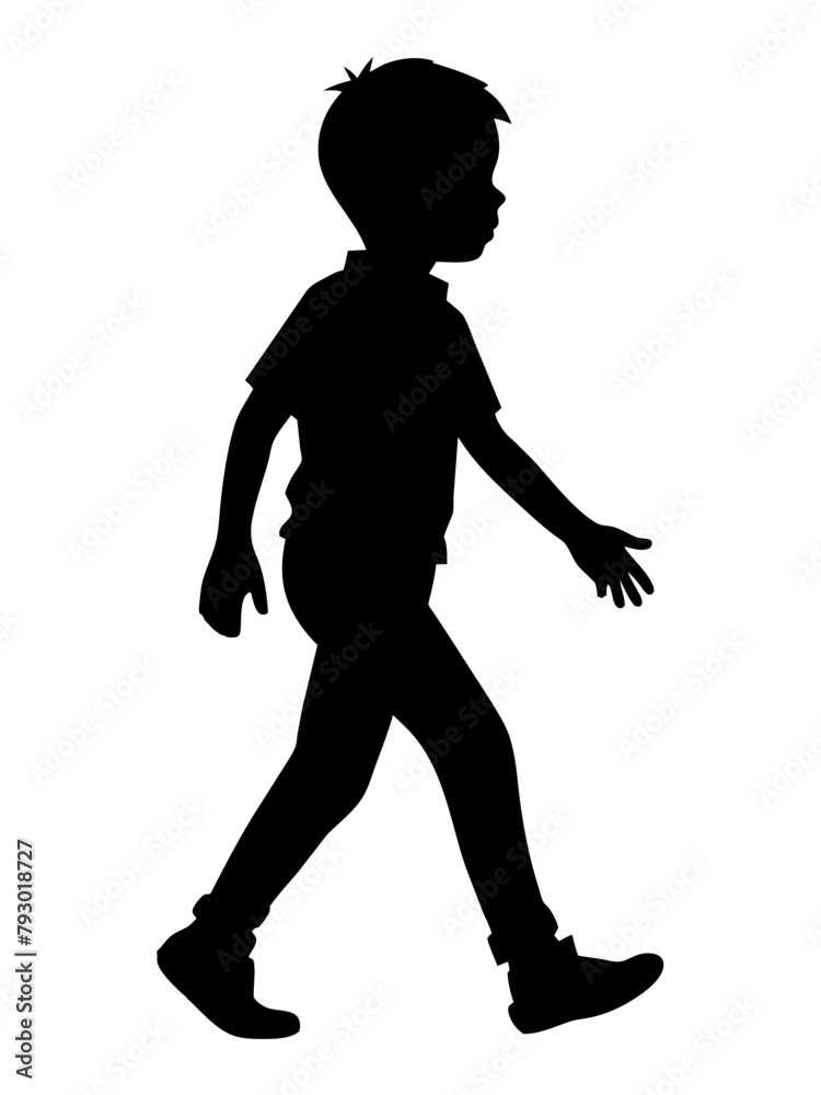 child running on a white background
