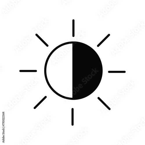 brightness icon with white background vector stock illustration