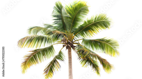 Palm tree with coconuts isolated on white background ,Background of white coconut trees ,nature tree on white background of Isolated © Shanza
