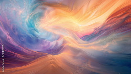 An abstract, dreamlike landscape where soft, swirling colors merge to depict a place beyond the edge of imagination photo