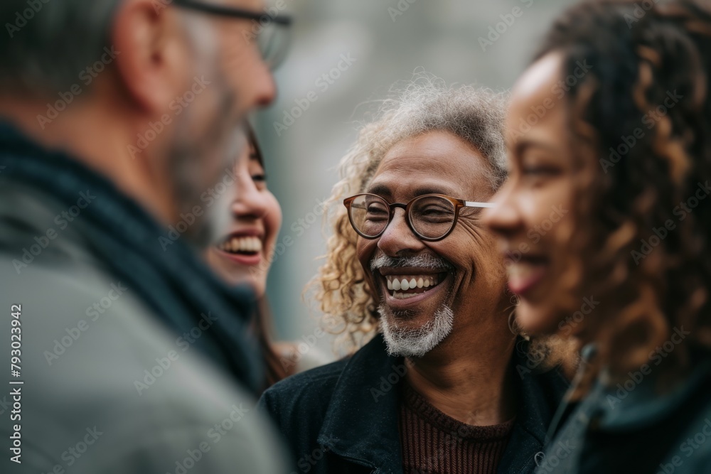 Group of diverse friends having fun together outdoors - Multiethnic people bonding and having fun together