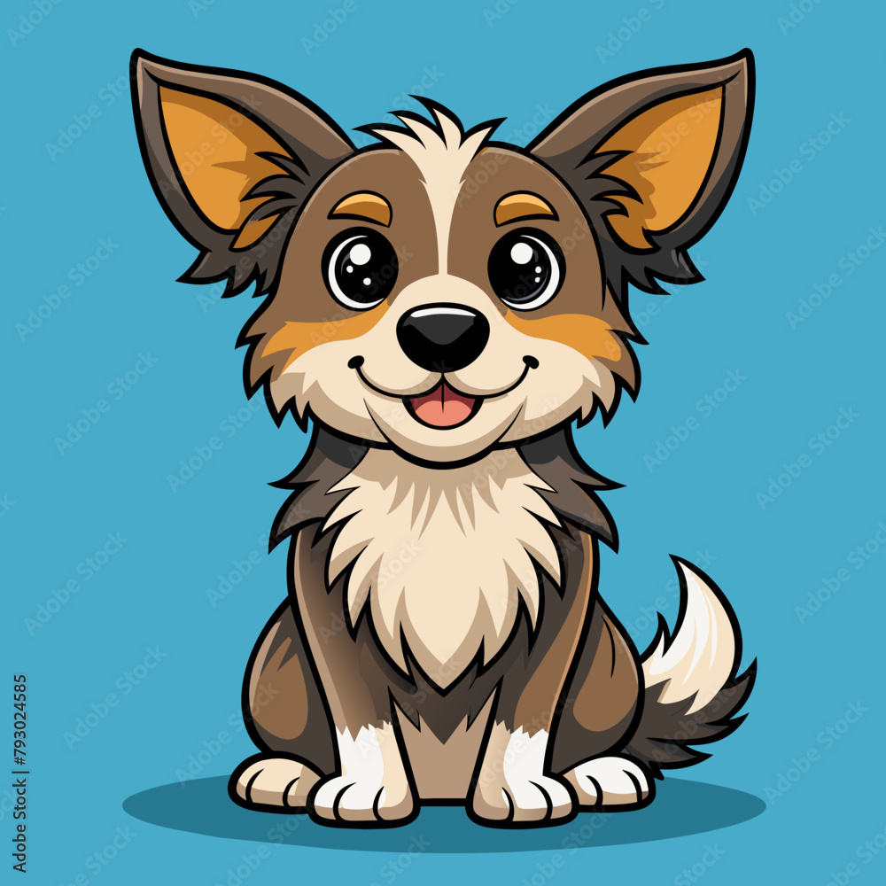 Dog cartoon vector illustration