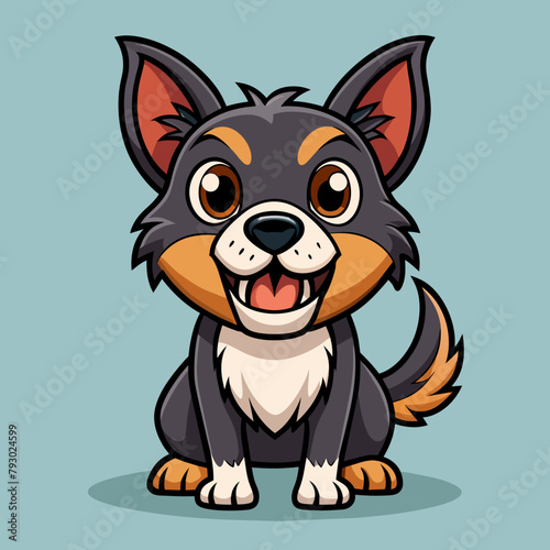 Dog cartoon vector illustration