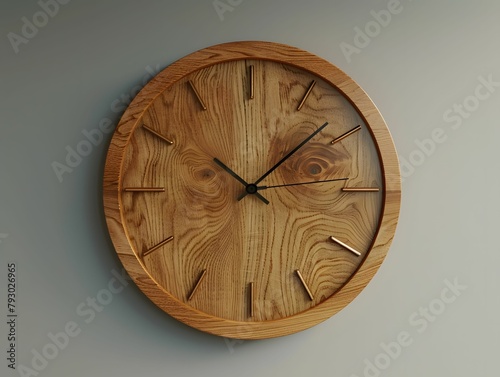 Modern Oak Wood Wall Clock