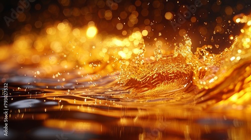 Golden Liquid Artwork Generative AI © Paul