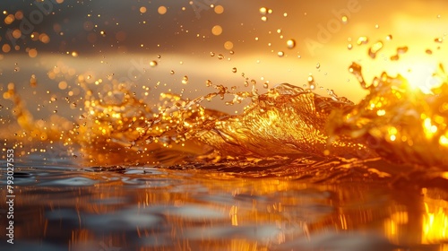 Golden Liquid Splashing in Captivating Clarity Generative AI © Paul