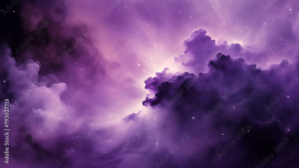 digital art background of a purple nebula in space
