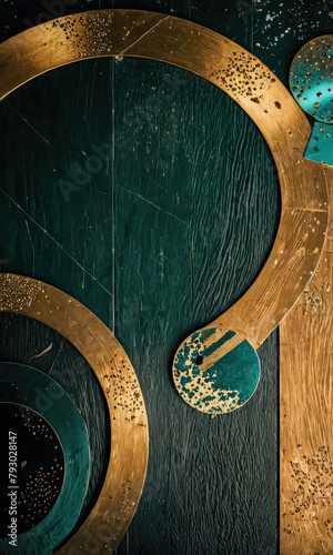 Craft a Visually Striking Template: Luxurious Gold Green Circle Inspiration
