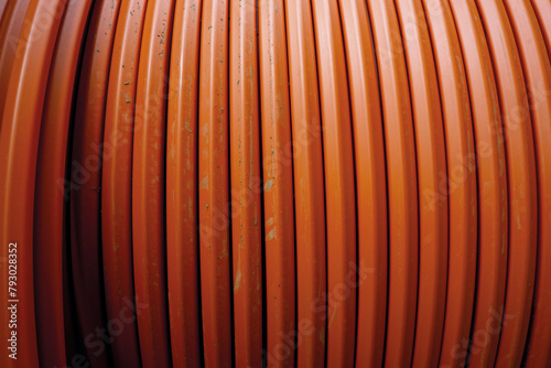 oranger Schlauch gerollt