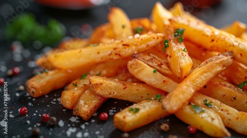 Delicious Golden Potato Fries Perfectly Crispy and Appetizing Generative AI