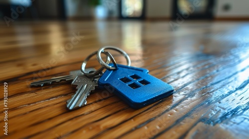 Symbolic House-Shaped Keychain for Home Security Generative AI photo