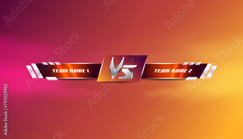 vs versus conflict fight battle screen and comparison colorful futuristic light glowing lower third for soccer football sports background