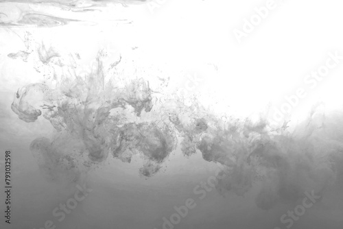 Black color-ink dye melt on white background,Abstract smoke pattern,Colored liquid dye,Splash paint