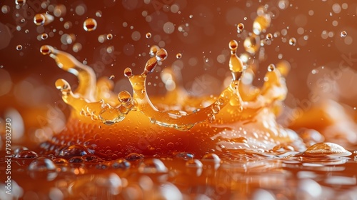Delightful Caramel Splashes in Motion Generative AI photo