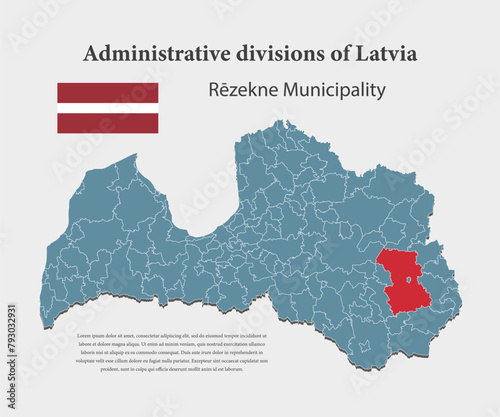 Vector map Latvia, Rezekne municipality photo