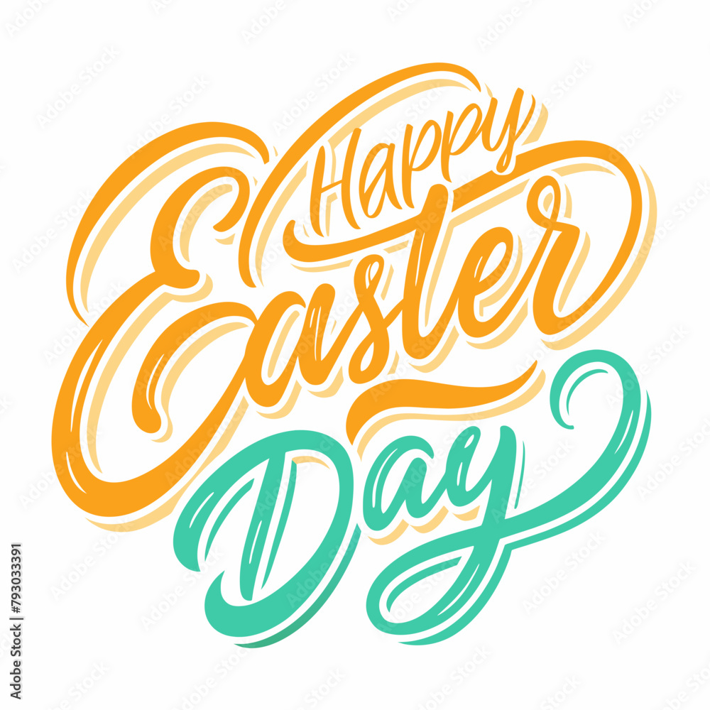 Happy Easter Day t-shirt vector illustration and calligraphy