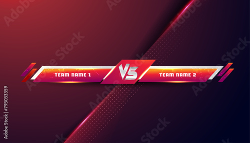 versus vs vector battle scoreboard broadcast screen and lower third for soccer football sports competition background