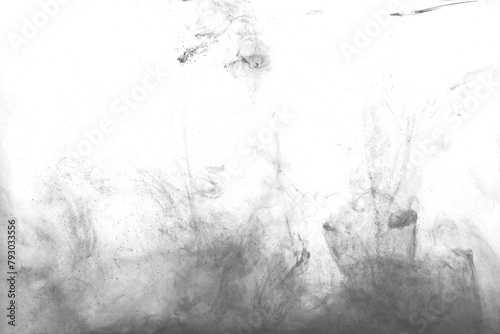 Black color-ink dye melt on white background,Abstract smoke pattern,Colored liquid dye,Splash paint photo