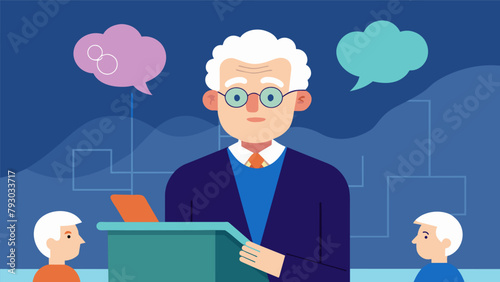A man in his 80s attending a talk on the latest research on neuroplasticity and how it can be harnessed to maintain cognitive function in older.
