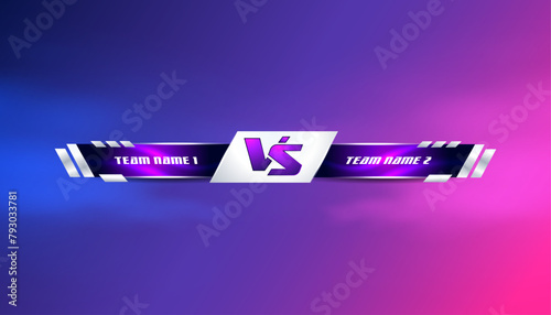 vs versus conflict fight battle screen and comparison colorful futuristic  lower third for soccer football sports abstract background