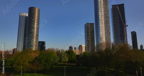 Wallpaper Mural Aerial video of Manchester cityscape filmed from Hulme Park Torontodigital.ca