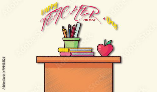 vector happy teacher's day 7 may celebration and wish post template,banner,post for social media background