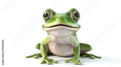 a charming illustration isolated on white background of a cartoon little frog