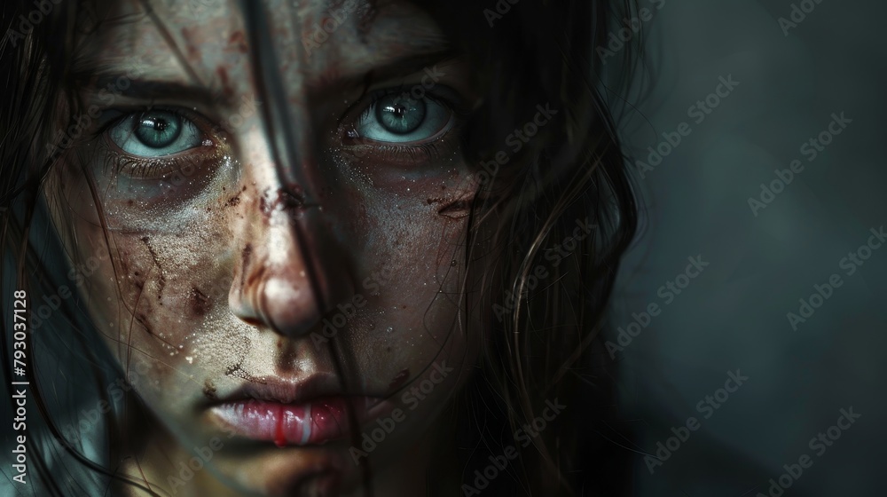 the woman is a victim of domestic violence, a concept photo poster with place to copy space
the woman is a victim of domestic violence, a concept photo poster with place to copy space