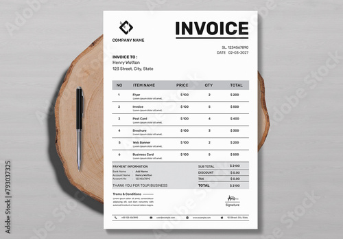 Clean Invoice Layout (ID: 793037325)