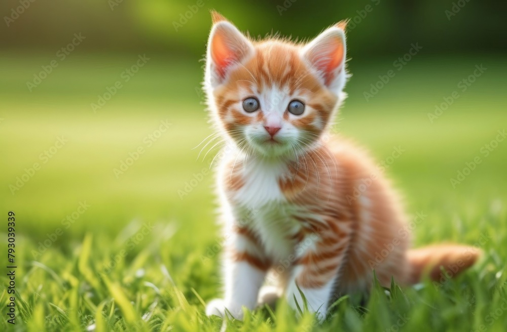 adorable meowing tabby kitten outdoors adorable meowing tabby kitten outdoors
