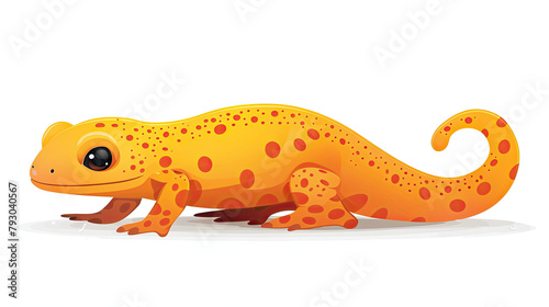 a charming illustration isolated on white background of a cartoon little yunnan lake newt