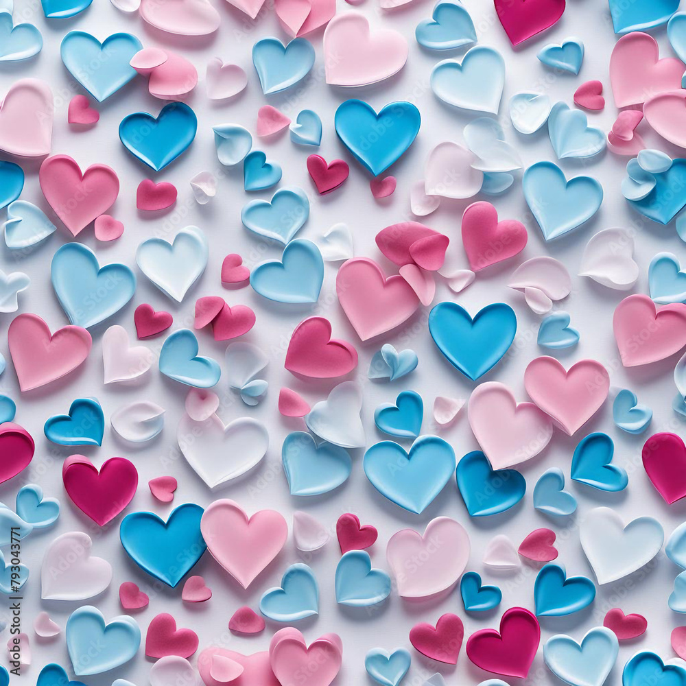 Blue and Pink Hearts