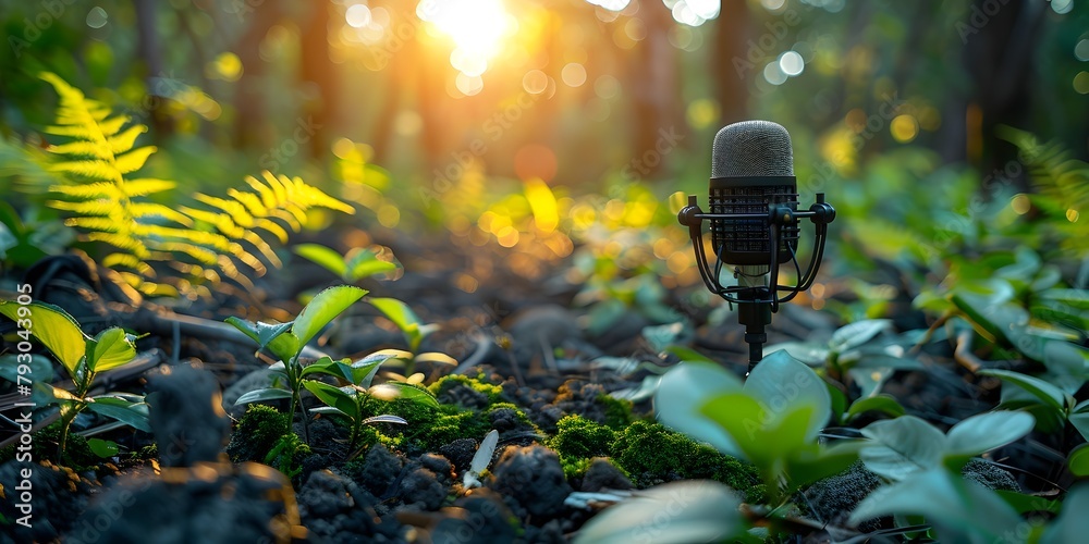 Εκτύπωση καμβά Podcast interview experts on the future of renewable energy concept of social an