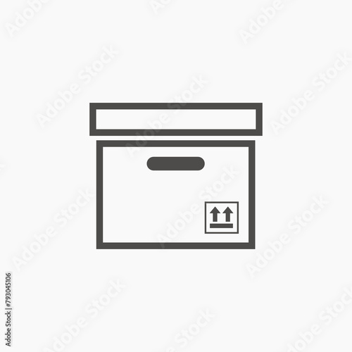 Box icon vector. parcel, carton, package sign symbol	